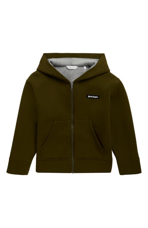 Kids' Curved Logo Scuba Knit Full Zip Hoodie