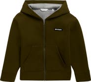 Palm Angels Kids' Curved Logo Scuba Knit Full Zip Hoodie