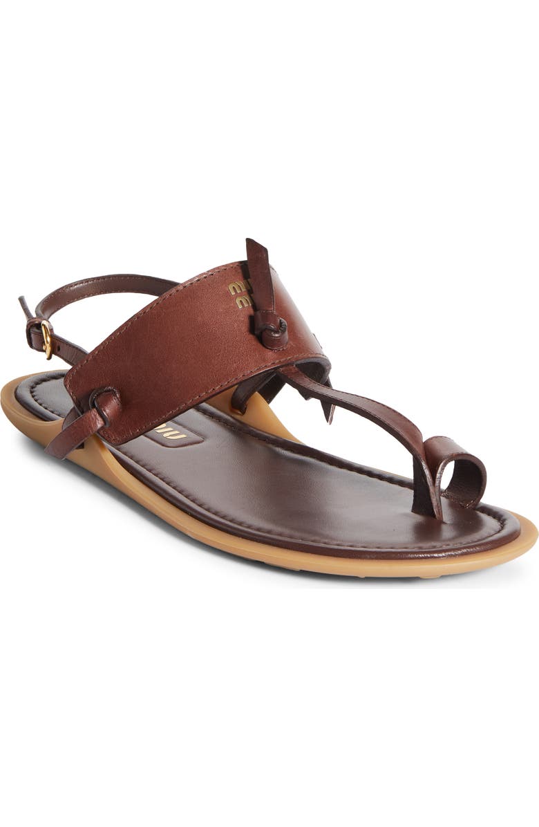 Miu Miu Slingback Sandal, Main, color, Brown