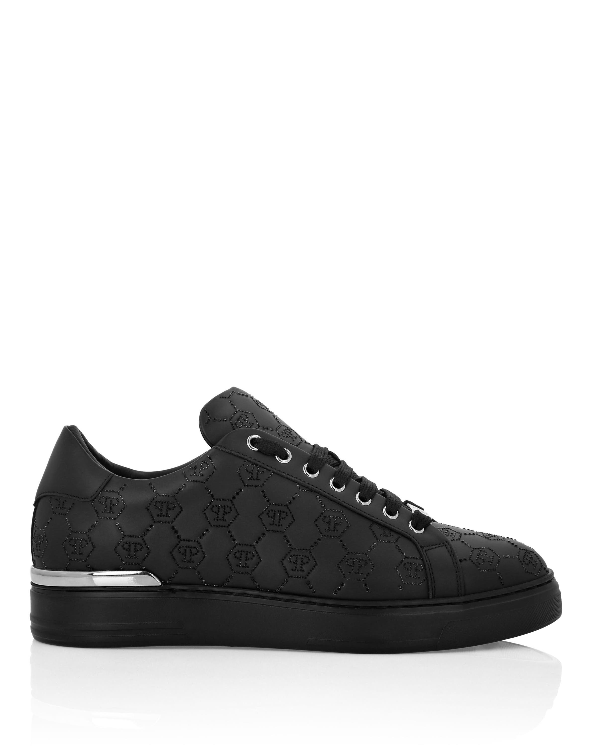 Low Top Sneakers Carson Monogram Strass Unisex, Alternate, color, black/black