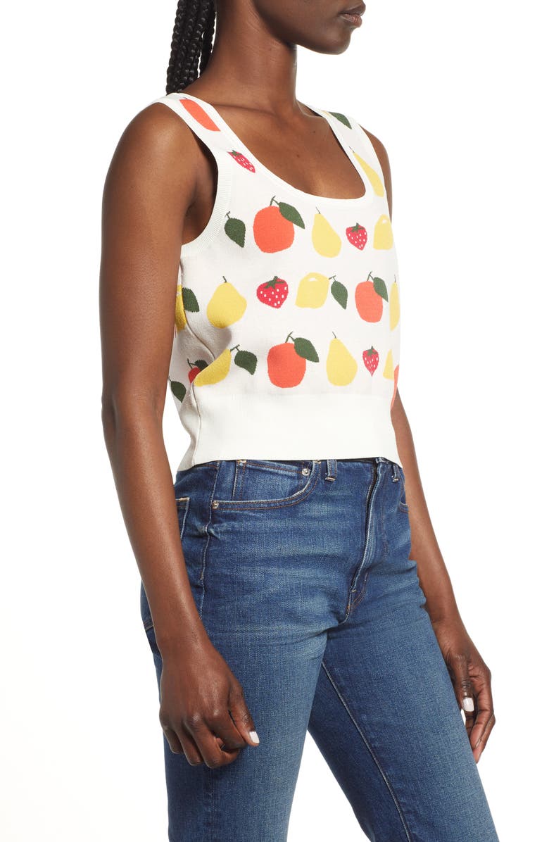 & Other Stories Jacquard Knit Fruit Crop Top, Alternate, color, 