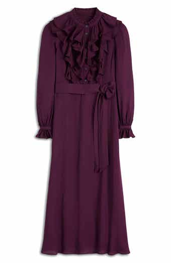 Boden Ruffle Detail Georgette Shirtdress