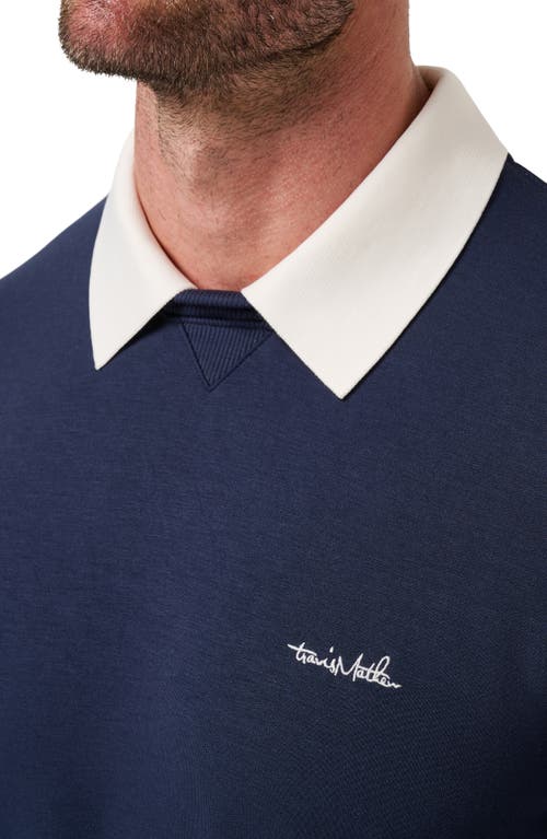 Travismathew Amenities Collared Sweatshirt In Blue