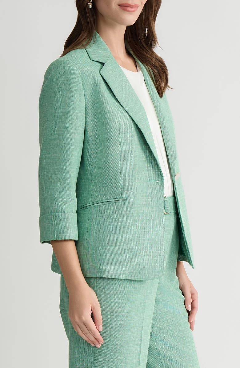 KASPER Cuff Sleeve One-Button Blazer, Alternate, color,