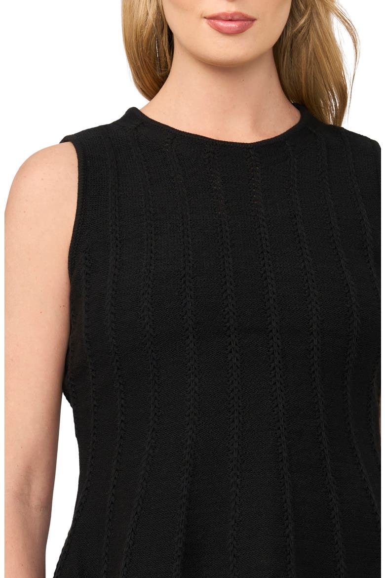 Sleeveless Peplum Top, Alternate, color, RICH BLACK