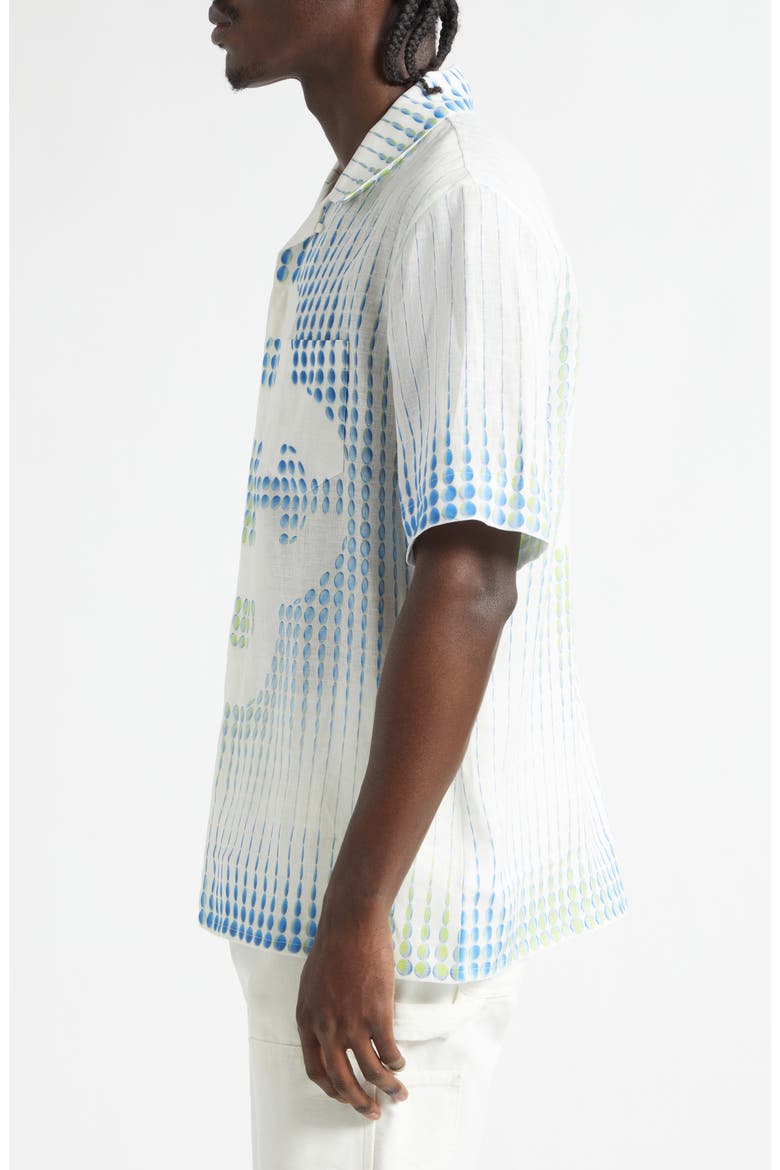 Dots Linen Camp Shirt, Alternate, color, DOTS