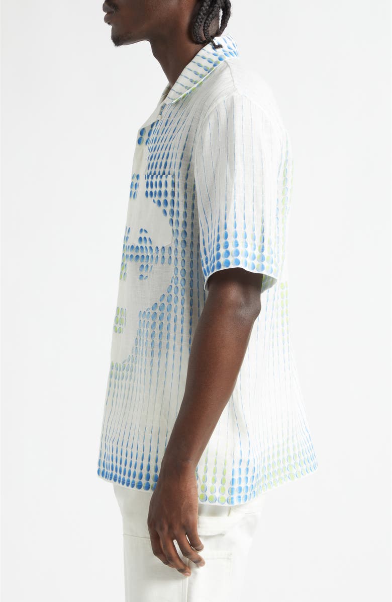 Casablanca Dots Linen Camp Shirt, Alternate, color, Dots