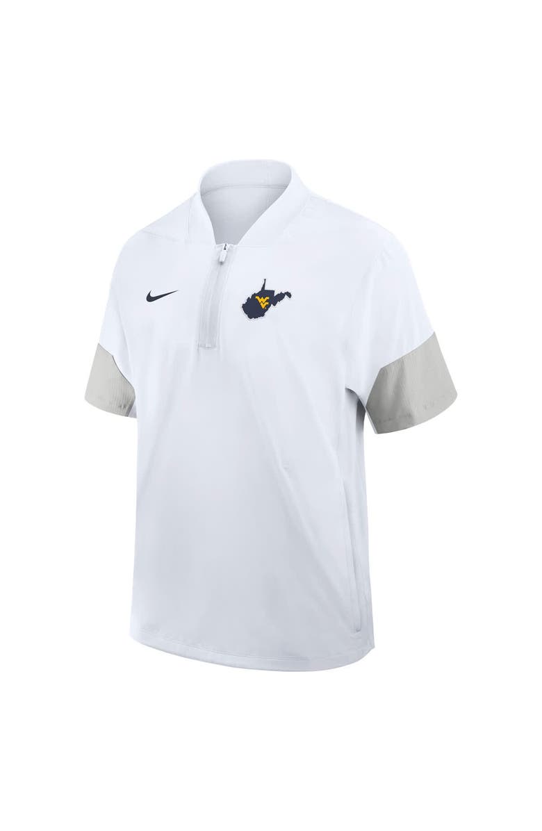 Nike Men's Nike White West Virginia Mountaineers 2025 Sideline Coaches Lightweight Short Sleeve Jacket, Alternate, color, White