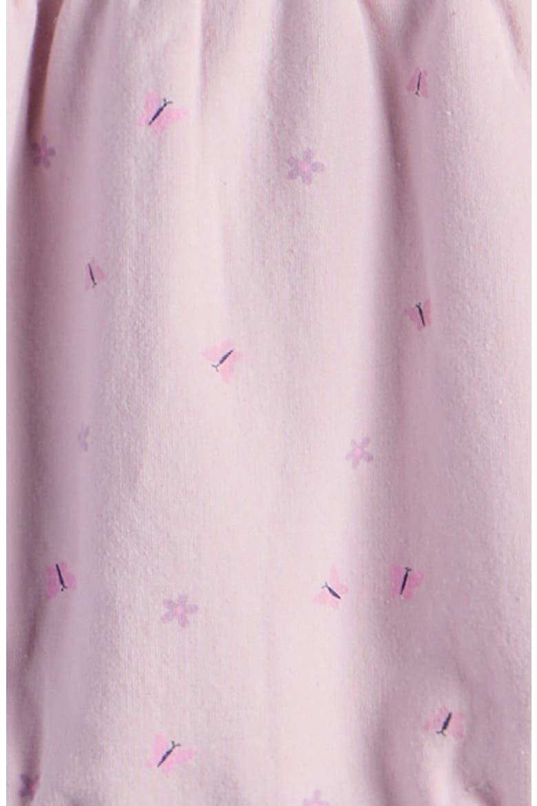 Ruffle Cotton Blend Fleece Romper & Headband Set, Alternate, color, PINK WINDSOME BUTTERFLIES