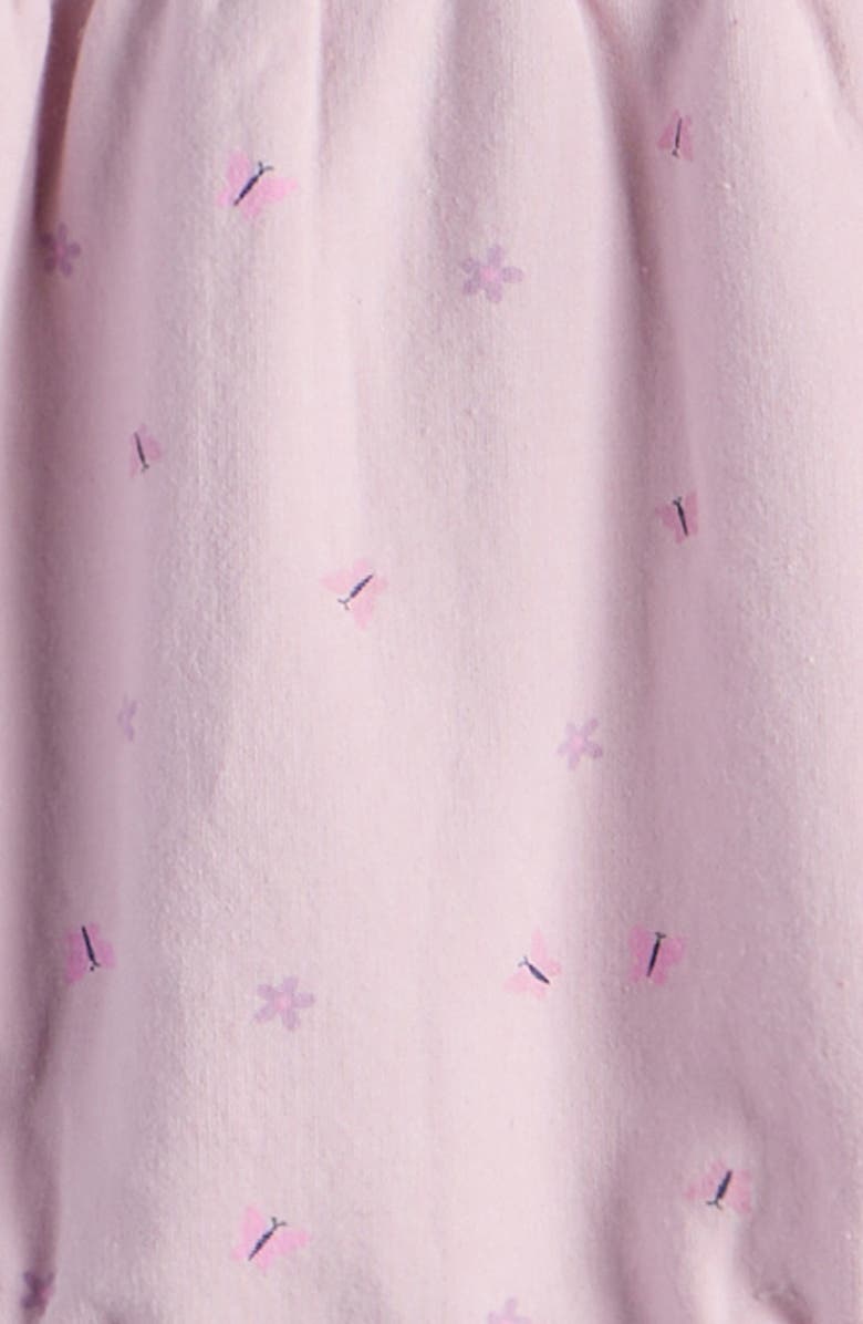 Nordstrom Ruffle Cotton Fleece Romper & Headband Set, Alternate, color, Pink Windsome Butterflies