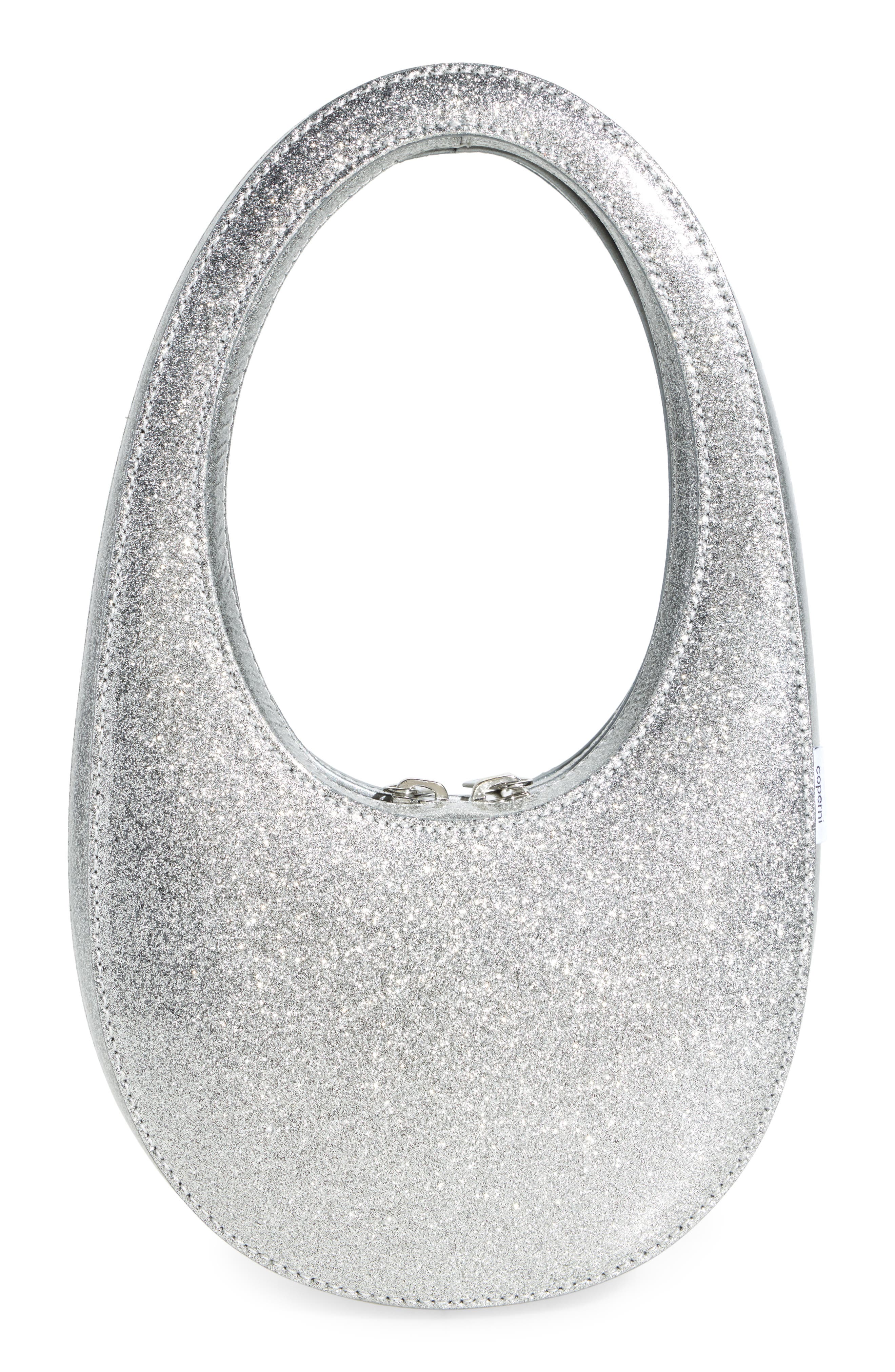 Coperni Mini Swipe Sparkle Leather Top Handle Bag, Alternate, color, 