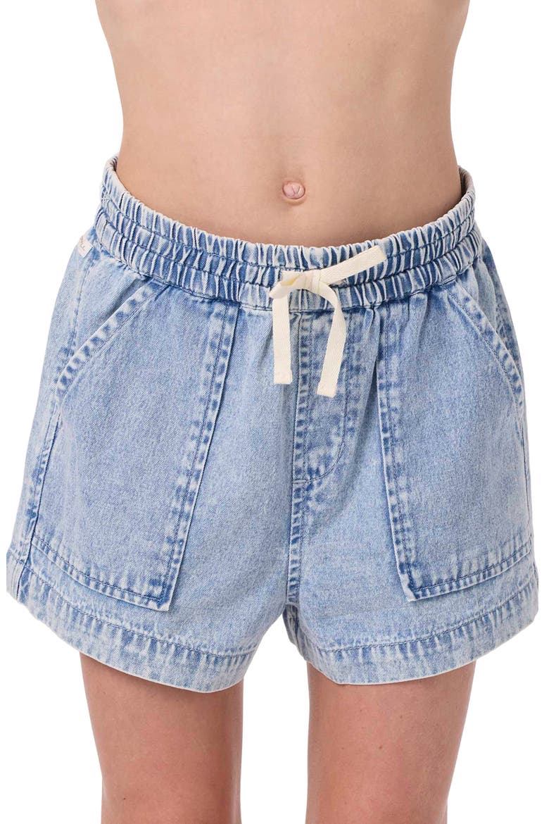 Kids' Kaylas Drawstring Denim Shorts, Main, color, DRIFTER