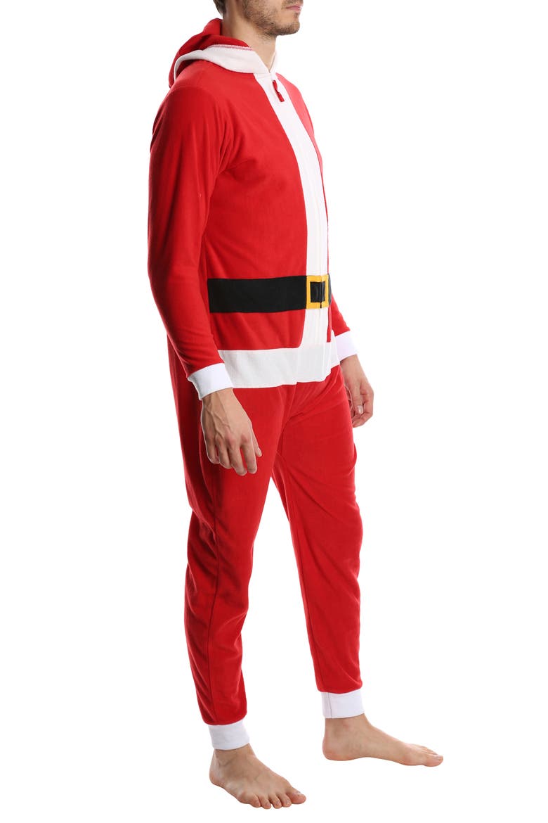 Santa Claus Novelty Fleece Onesie, Alternate, color, SANTA CLAUS