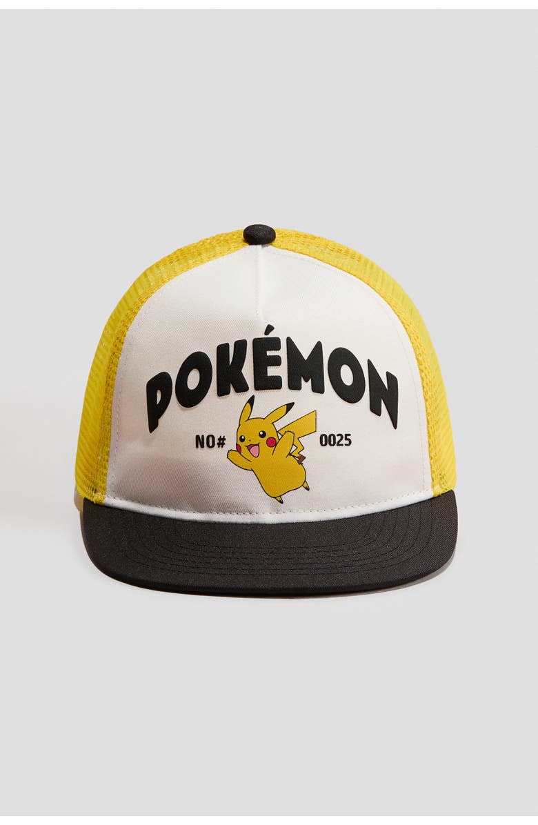 H&M Motif-detail Trucker Cap, Main, color, Yellow/Pokémon