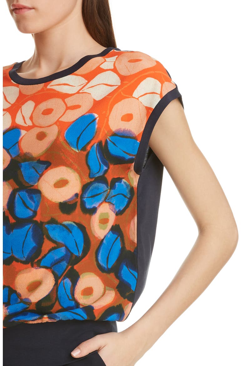 Floral Print Top, Alternate, color, 353-ORANGE