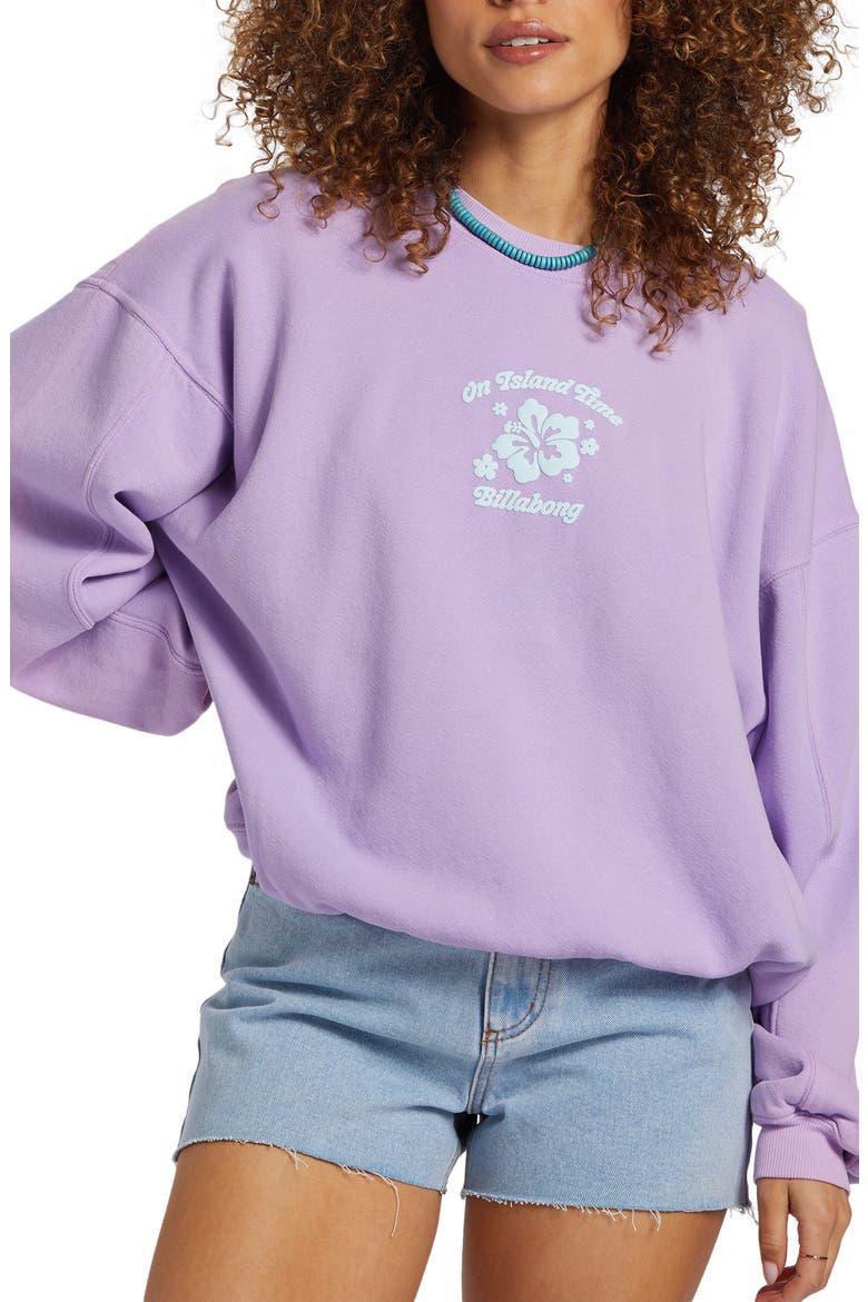 Aloha Kendal Crewneck Cotton Blend Sweatshirt, Main, color, TULIP