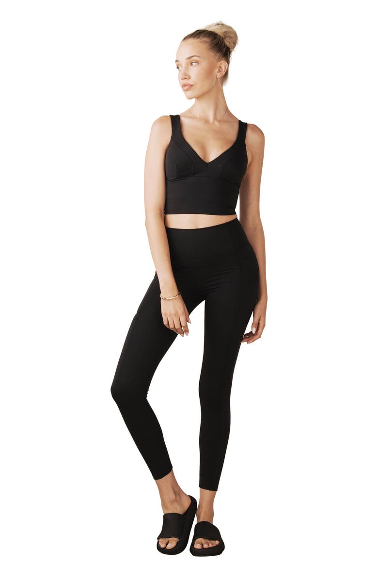 Losano Criss-Cross Pocket Legging Black, Main, color, Black