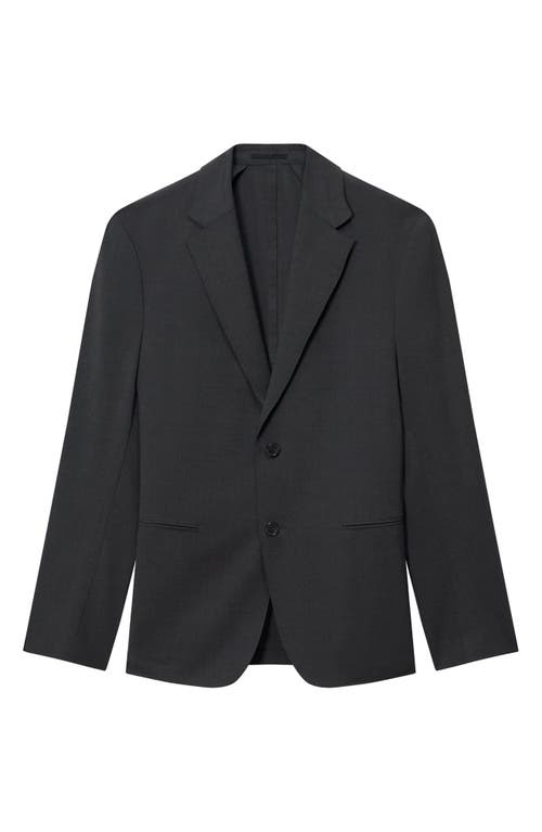 Theory Clinton Travel Motion Wool Blend Blazer In Charcoal Melange