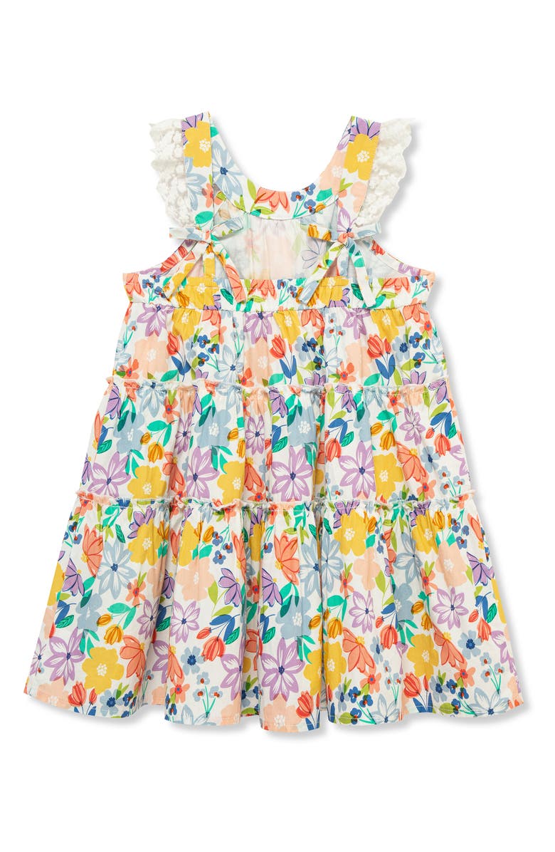 Peek Aren't You Curious Kids' Watercolor Floral Tiered Dress, Alternate, color, 