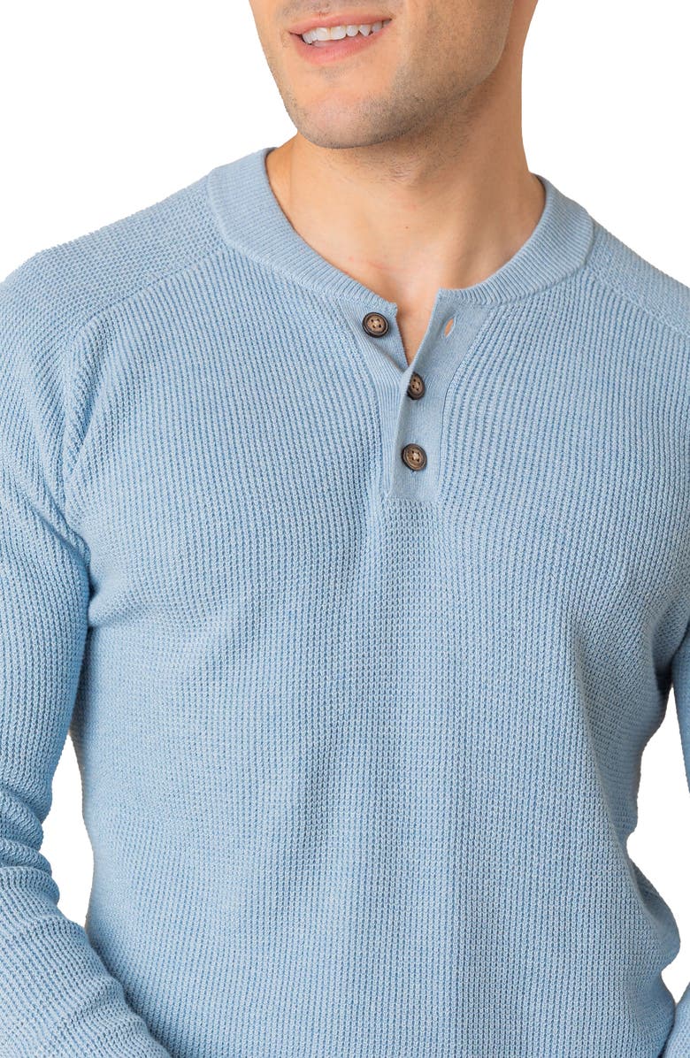 Hope & Henry Organic Sweater Henley, Alternate, color, Blue Heather