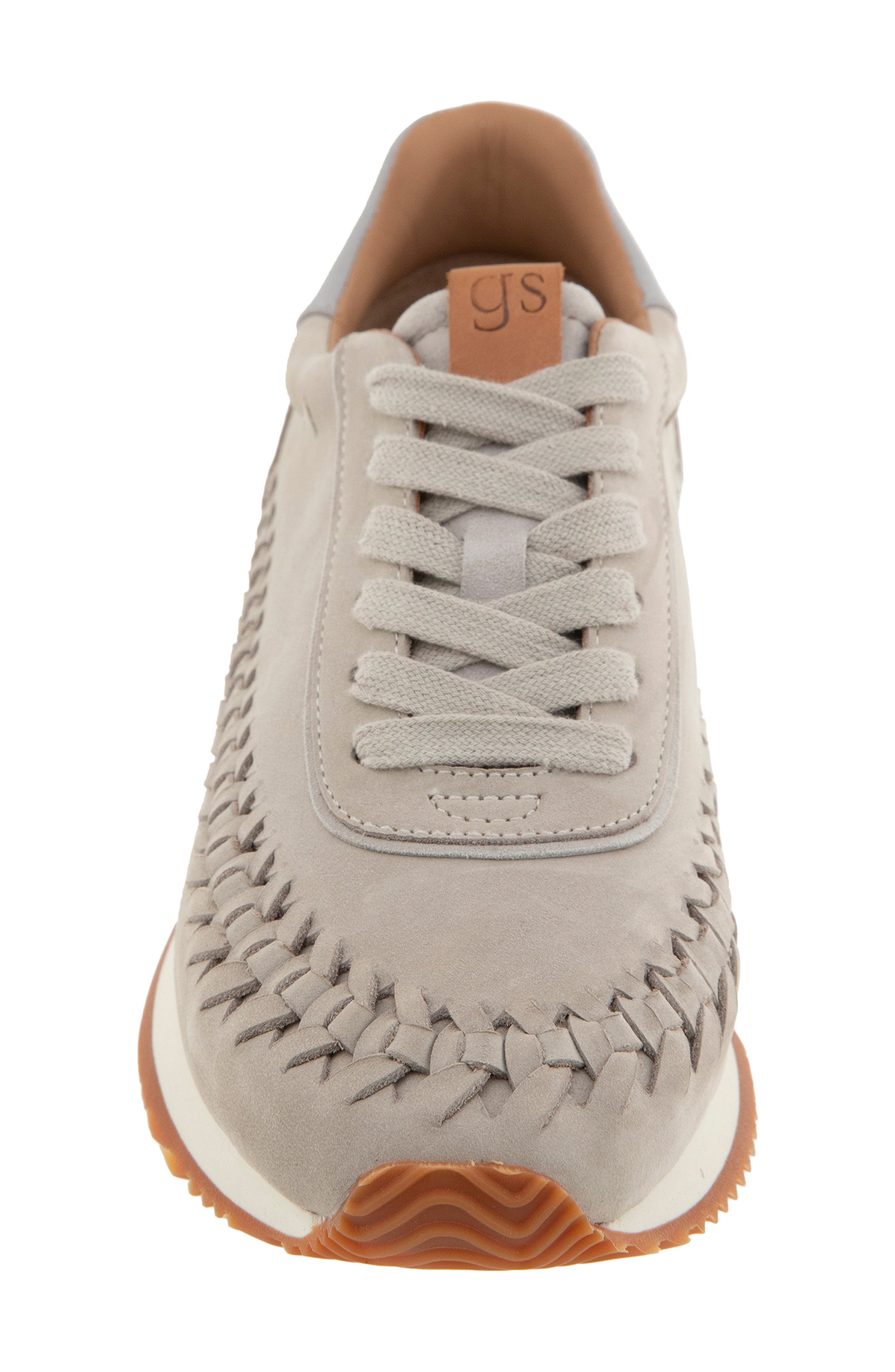 Gentle Souls Jolena Woven Detail Sneaker, Alternate, color, Light Grey Leather