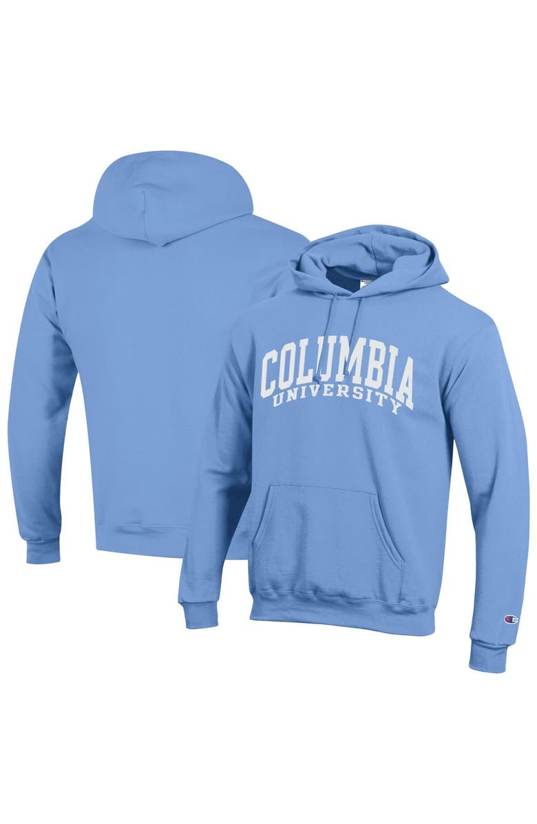 Champion Men's Champion  Light Blue Columbia University Basic Arch Fleece Pullover Hoodie, Alternate, color, 