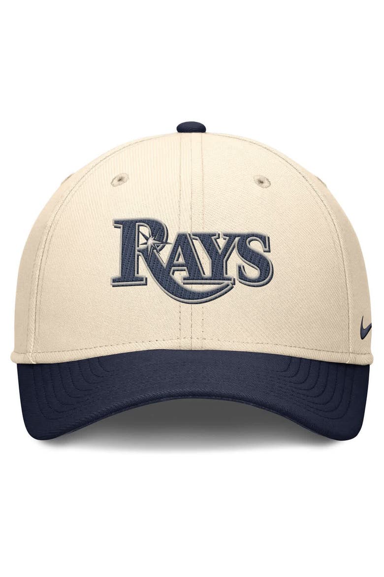 Men's Nike Natural/Navy Tampa Bay Rays Statement Rise Performance Flex Hat, Alternate, color, Natural