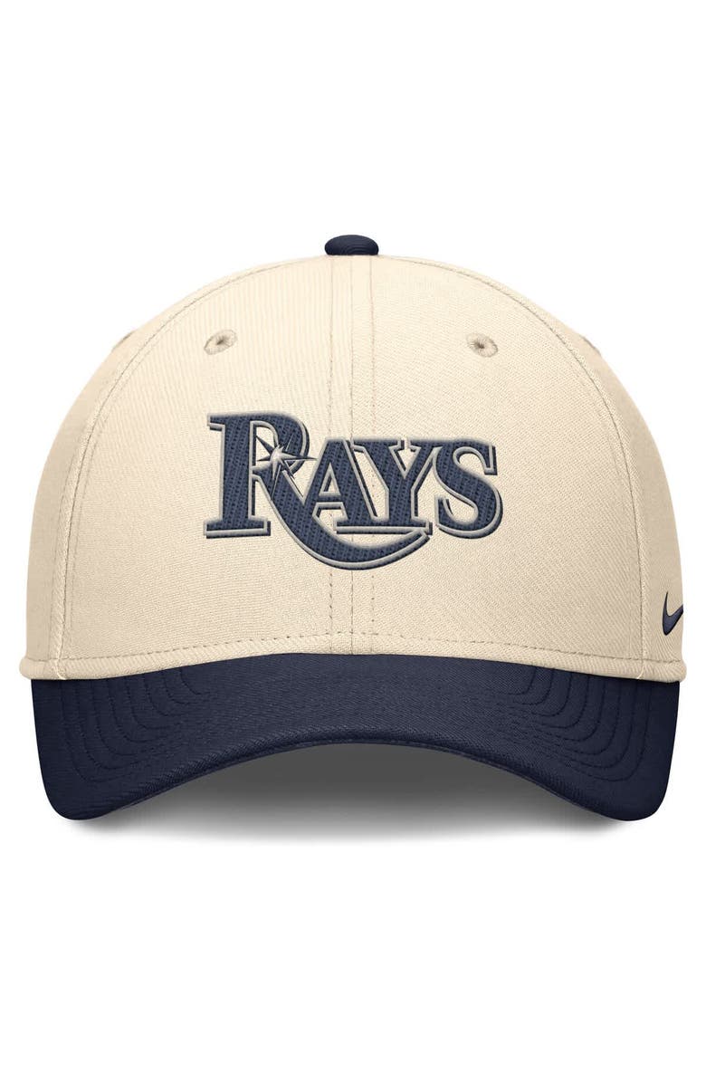 Nike Men's Nike Natural/Navy Tampa Bay Rays Statement Rise Performance Flex Hat, Alternate, color, Natural