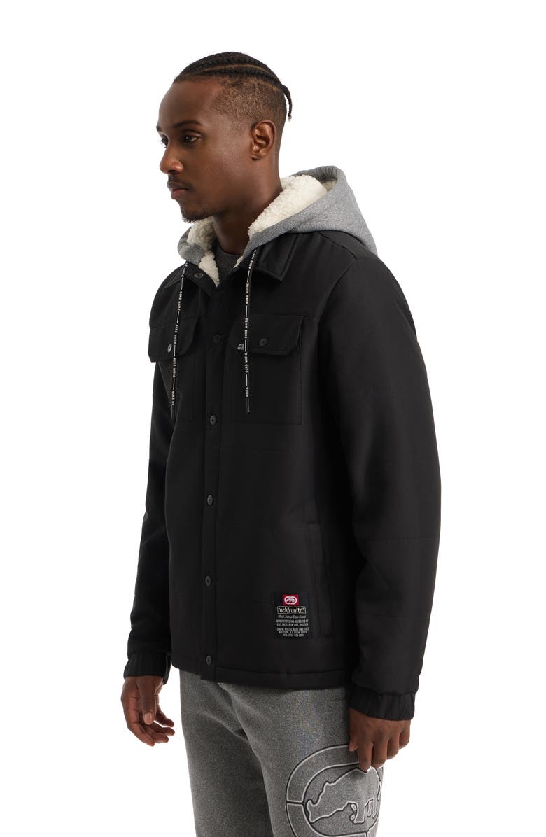 Ecko Unltd. Men's Quietly Standing Out faux shearling Lined Jacket, Alternate, color, Black