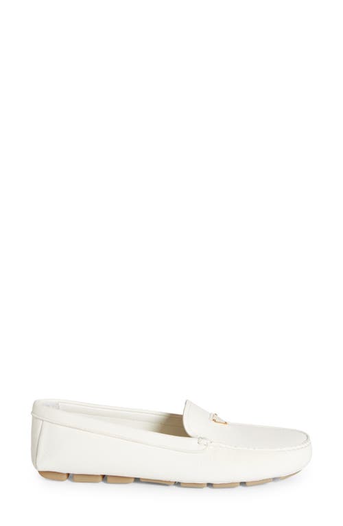 Prada Triangle Logo Driving Loafer In White