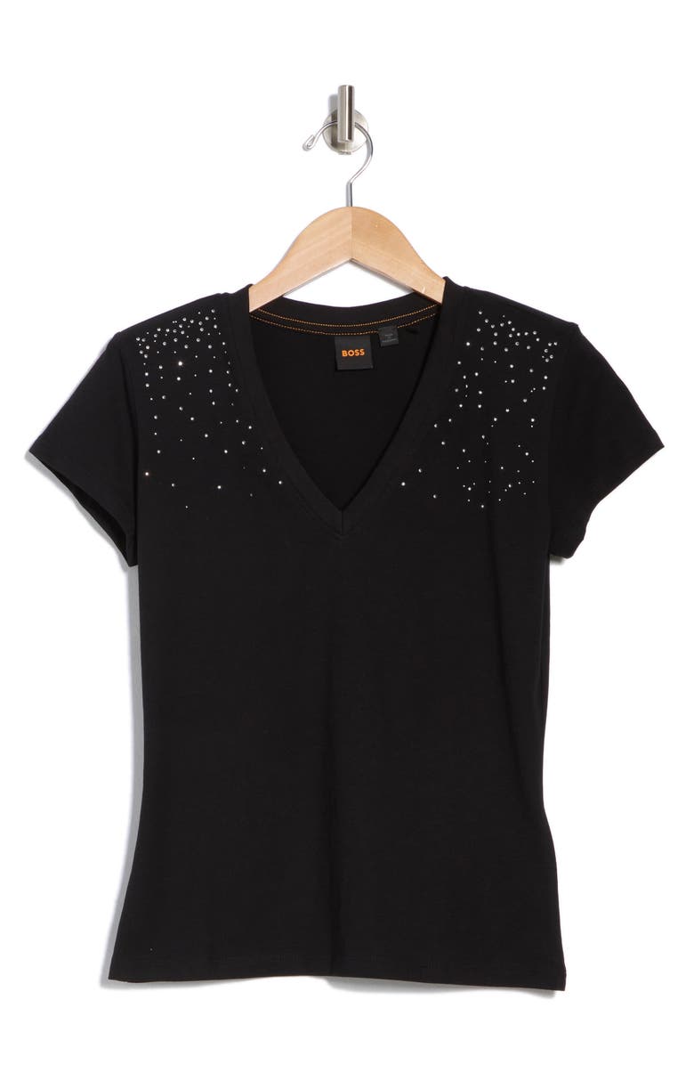 BOSS Orange Studded V-Neck T-Shirt, Alternate, color, 