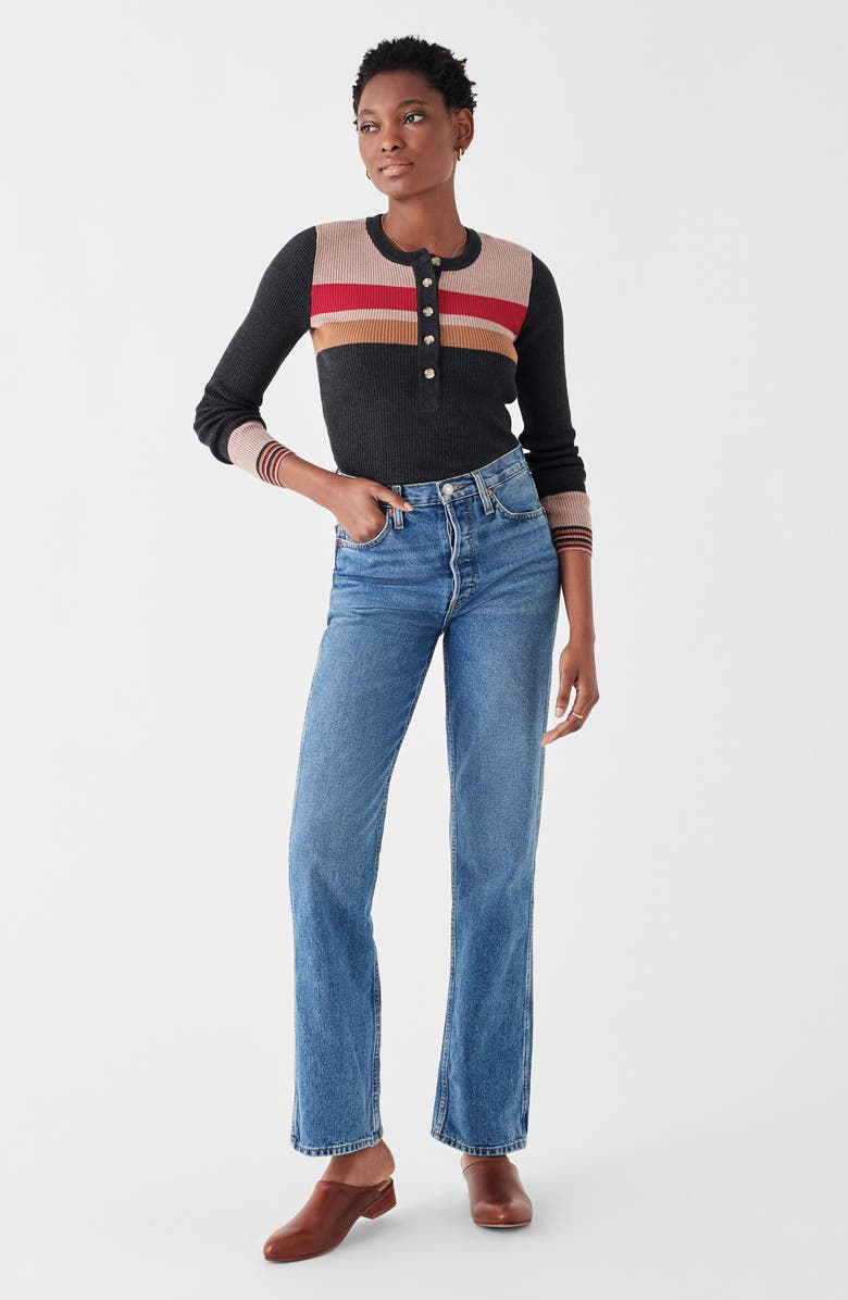 Faherty Mikki Organic Cotton & Cashmere Henley Sweater, Alternate, color,