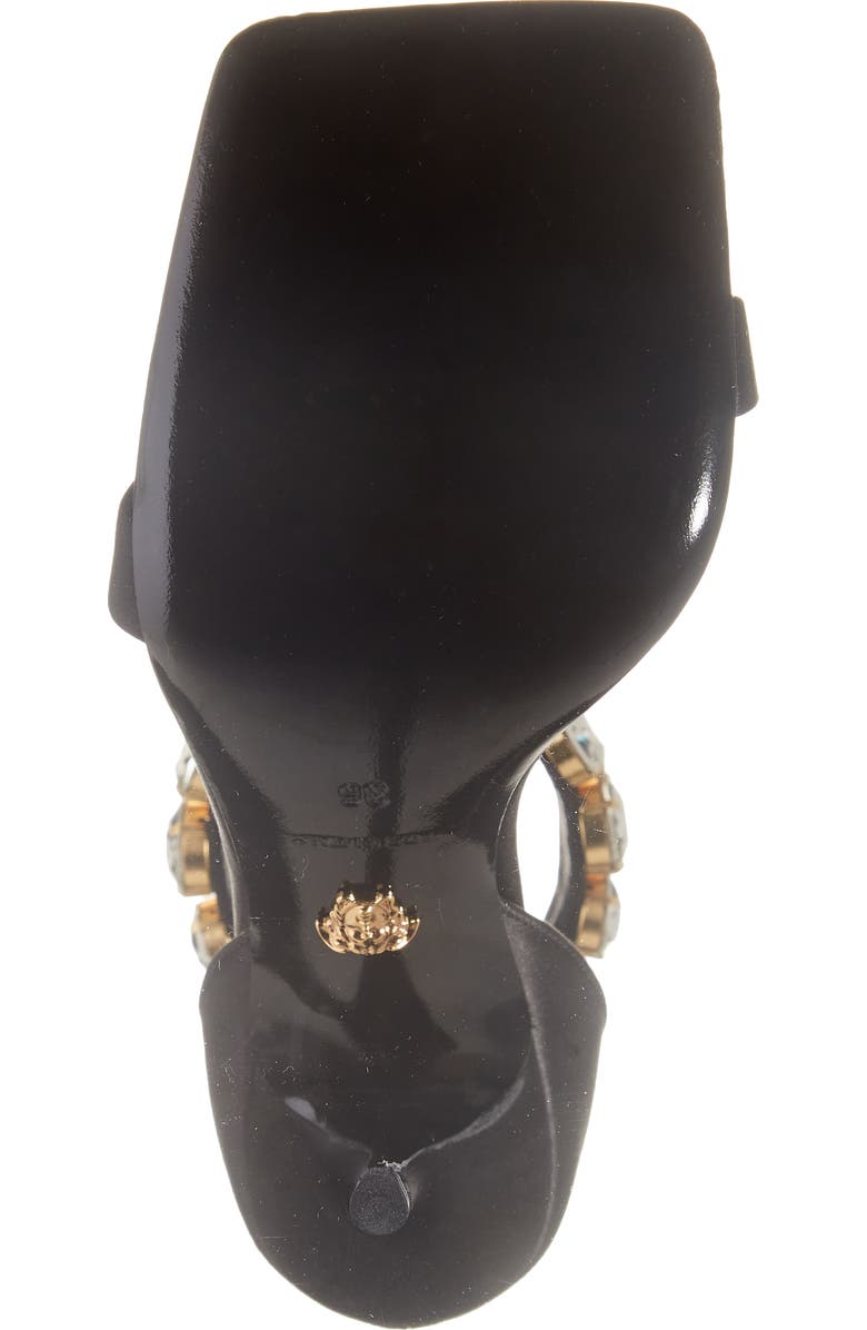 Versace Crystal Embellished Ankle Strap Sandal, Alternate, color,