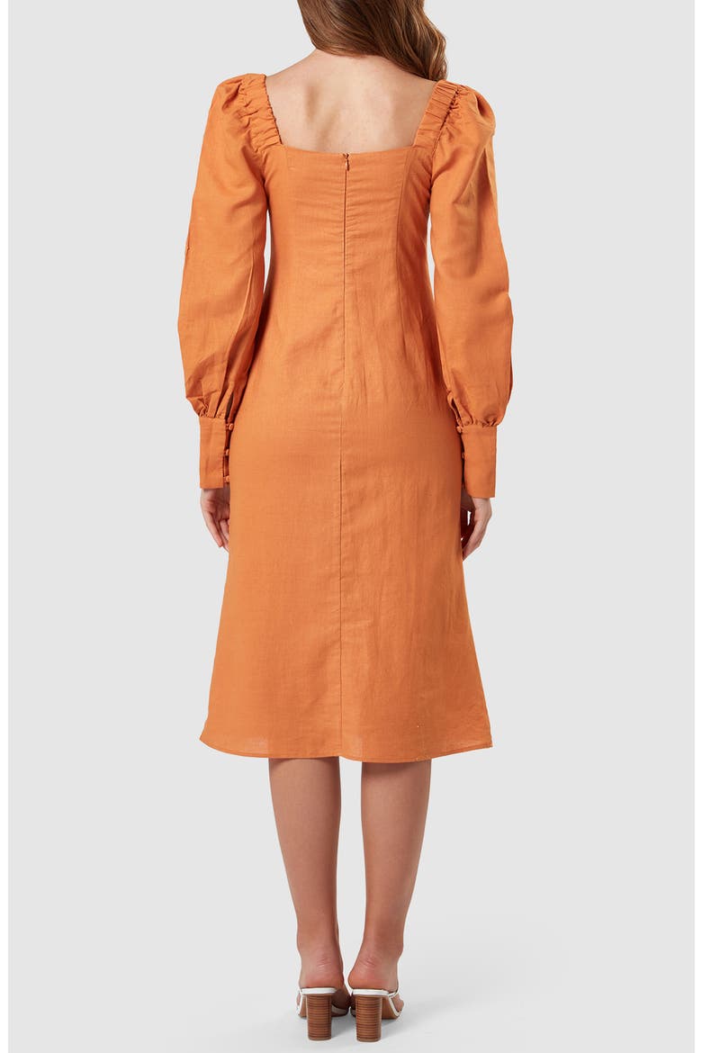 Sienna Long Sleeve Midi Dress, Alternate, color, MOCHA
