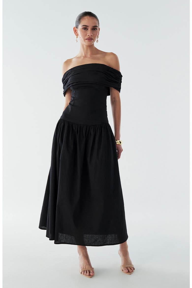 Steph Midi Dress, Alternate, color, Black