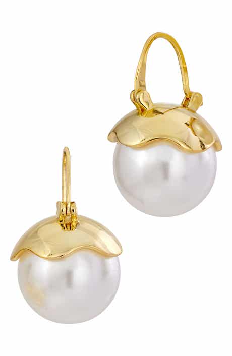 SAVVY CIE JEWELS 14.5-15mm Cultured Pearl Drop Earrings