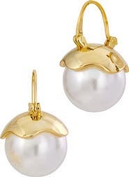 SAVVY CIE JEWELS 14.5-15mm Cultured Pearl Drop Earrings
