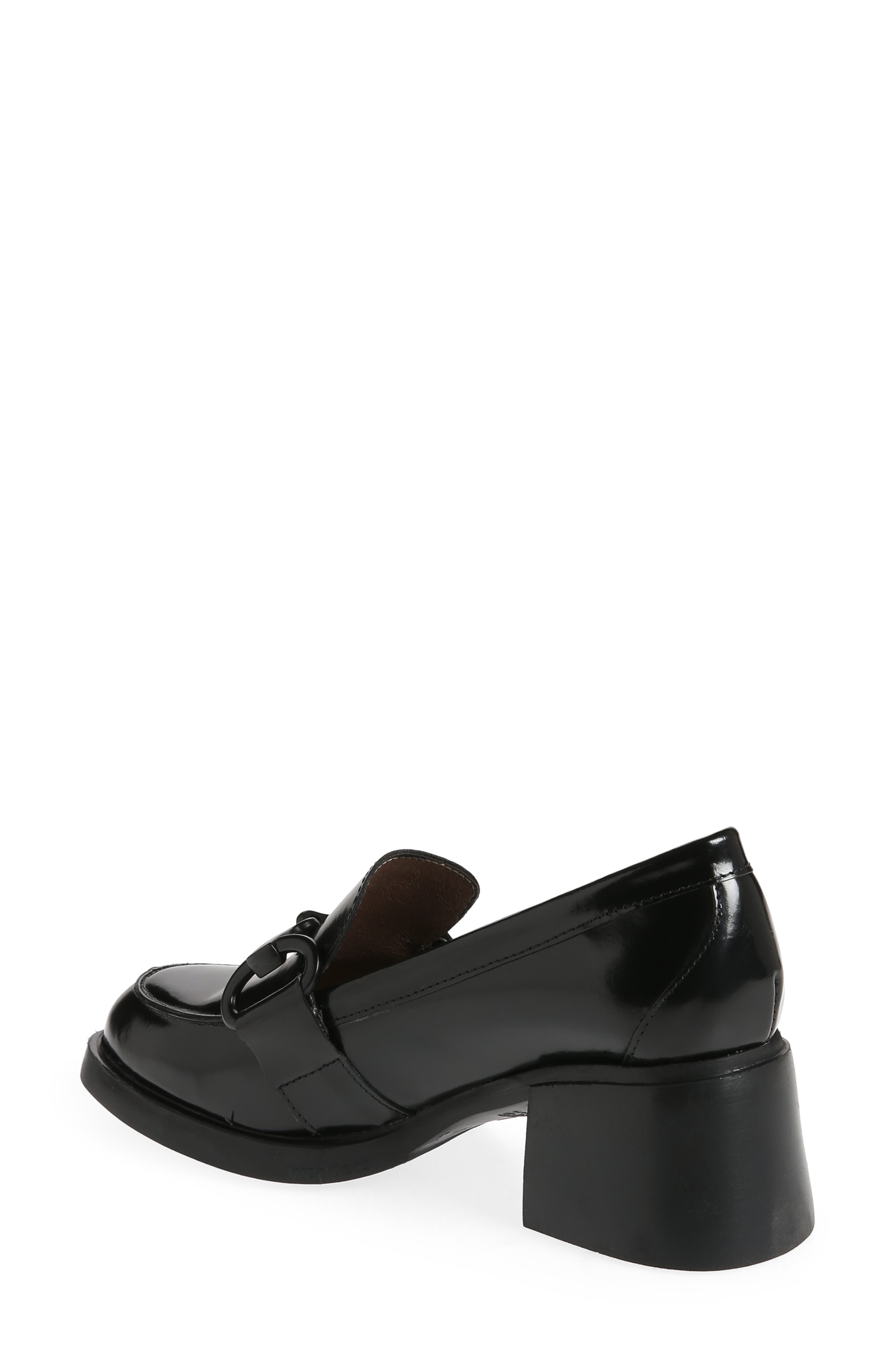 Wonders Block Heel Bit Loafer, Alternate, color, Black