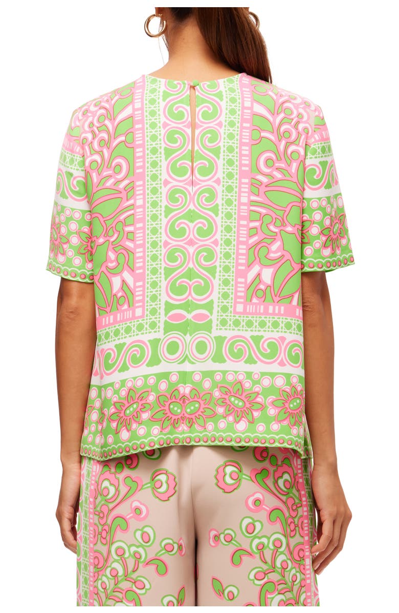 Trina Turk Short Sleeve Printed Riggs Top, Alternate, color, 