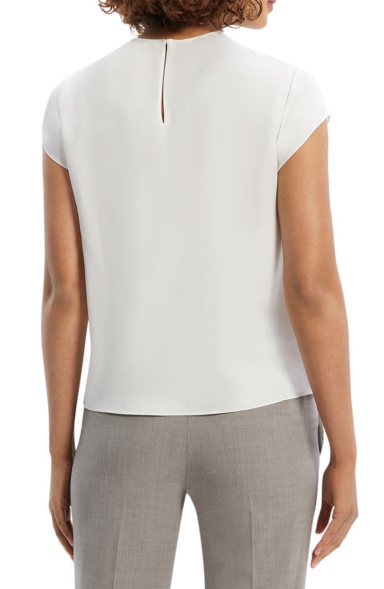 Theory Cap Sleeve Silk Top, Alternate, color, Ivory