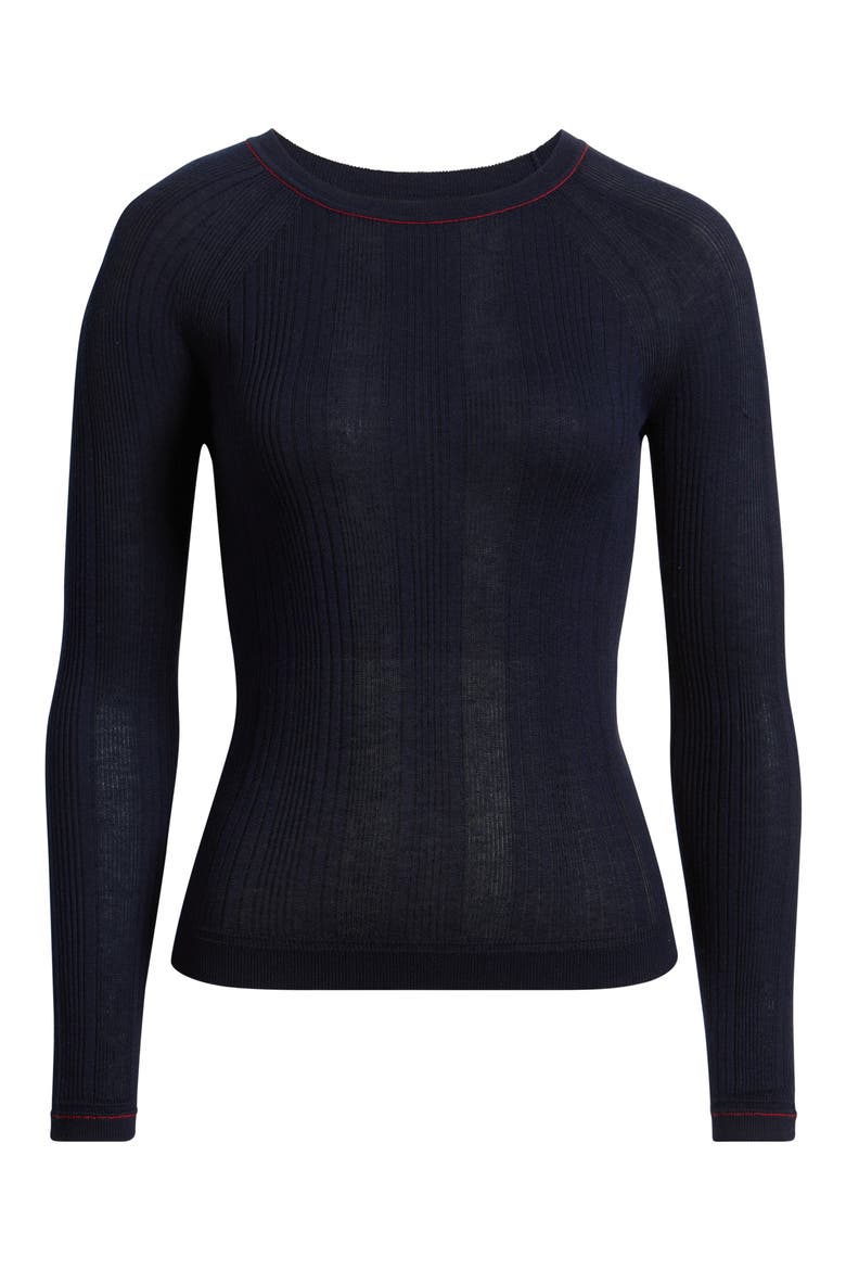 Teresa Raglan Sleeve Rib Top, Alternate, color, NAVY