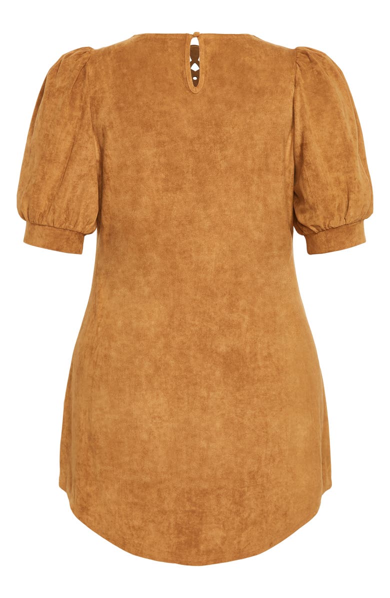 City Chic Whitney Cutout Faux Suede Dress, Alternate, color, 