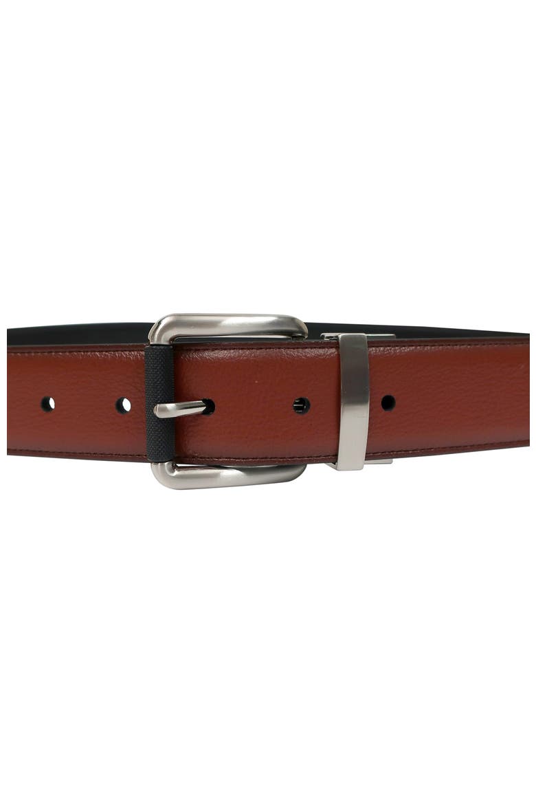 Mens Reversible Leather Belt, Alternate, color, Cognac