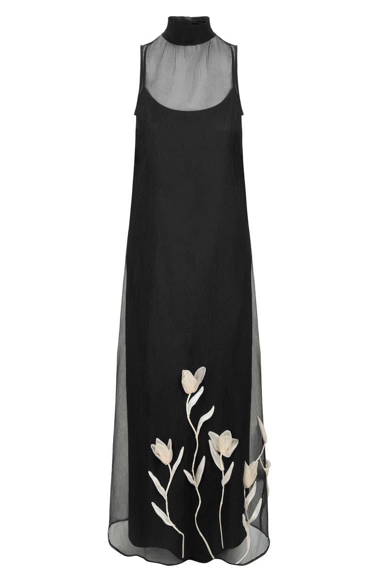 STAUD Albee Floral Appliqué Sleeveless Gown, Alternate, color,
