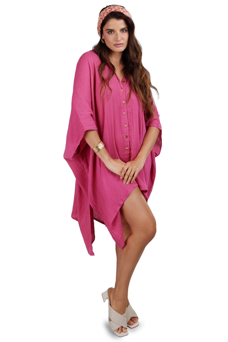 Oversize Cover-Up Shirt, Alternate, color, PINK