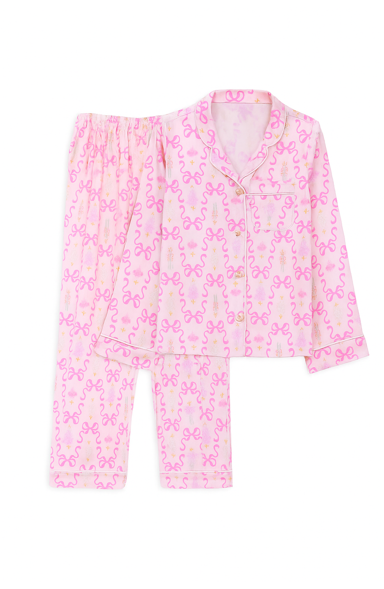 Preppy Goose Nutcracker Satin Long Sleeve Pajama Pant Set, Alternate, color, 