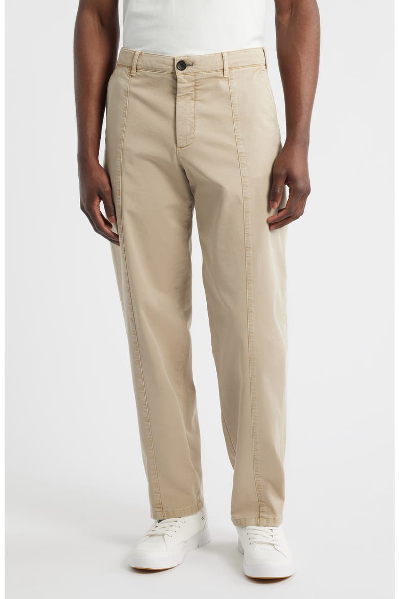 Tailored Cotton Stretch Twill Pants, Main, color, LIGHT BEIGE