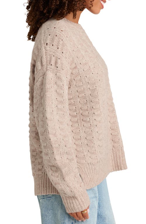 Splendid Candace Texture Crewneck Sweater In Toast