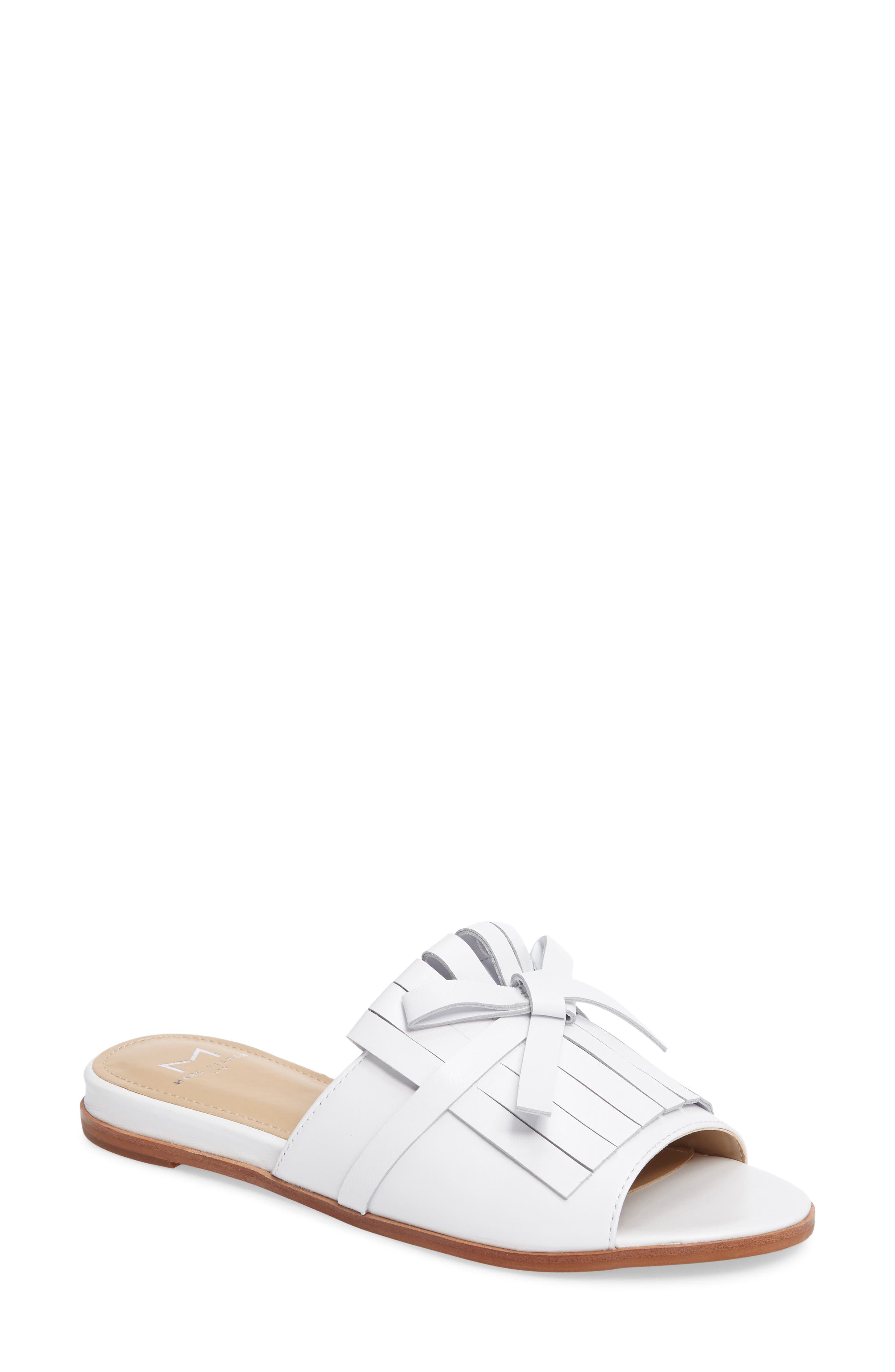 Whitley Slide Sandal, Main, color, WHITE LEATHER