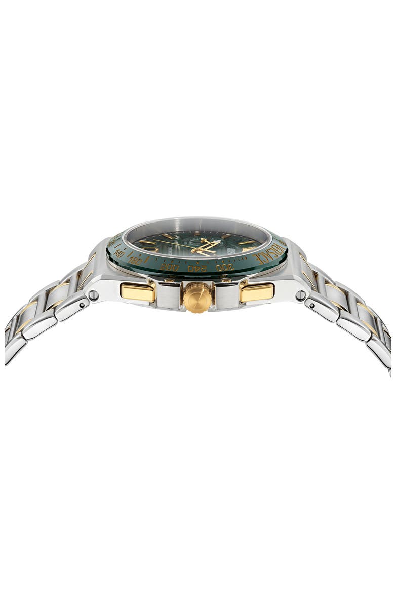 Greca Reaction Chronograph Two-Tone Bracelet Watch, 43mm, Alternate, color, TWO TONE